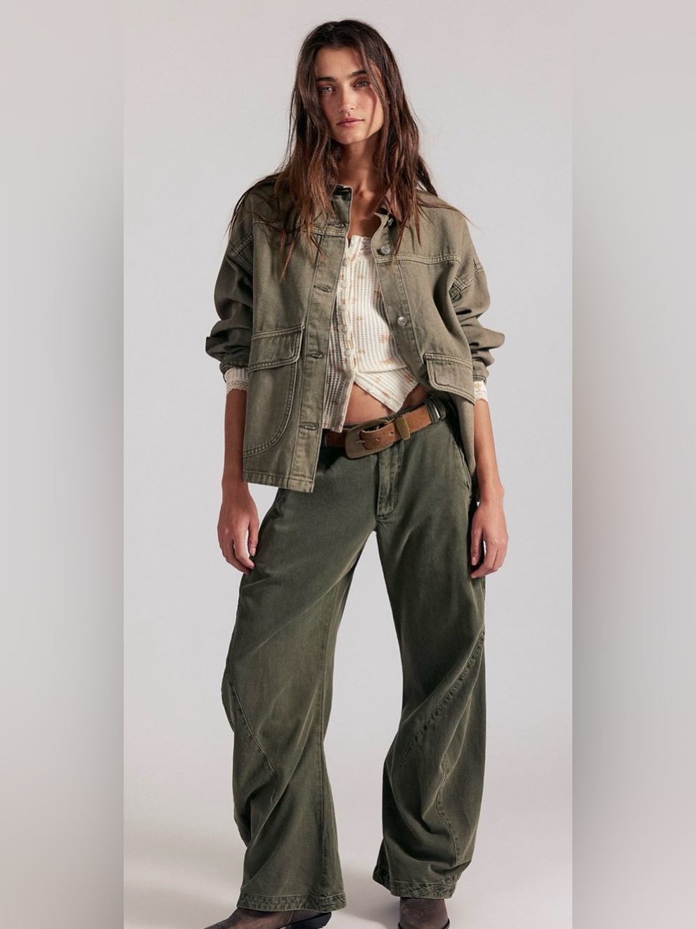 NWT! Free People Spotlight Washed Barrel Chino Trousers